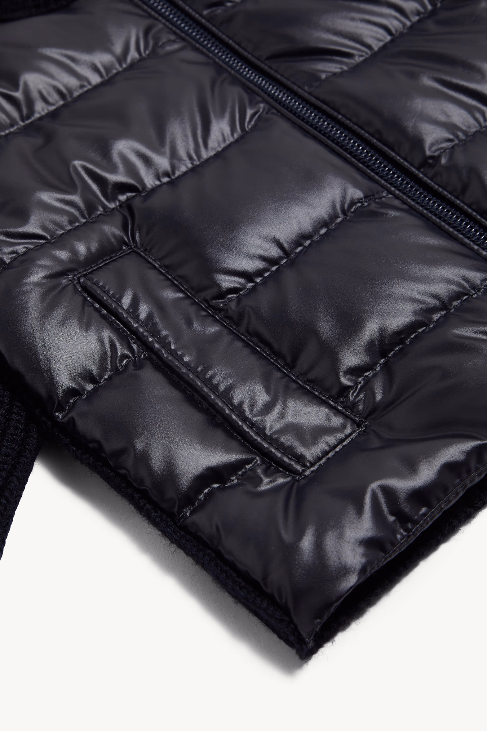 Padded Wool Zip-Up Cardigan Boy Navy Blue Moncler 4